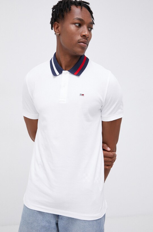 Хлопковое поло Tommy Jeans DM0DM06576.4890 белый AW21