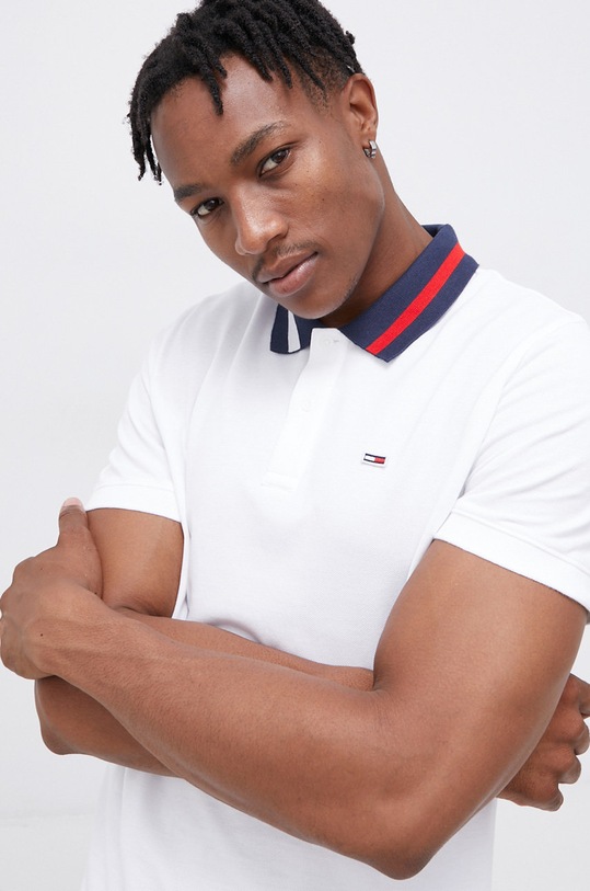 Хлопковое поло Tommy Jeans белый DM0DM06576.4890