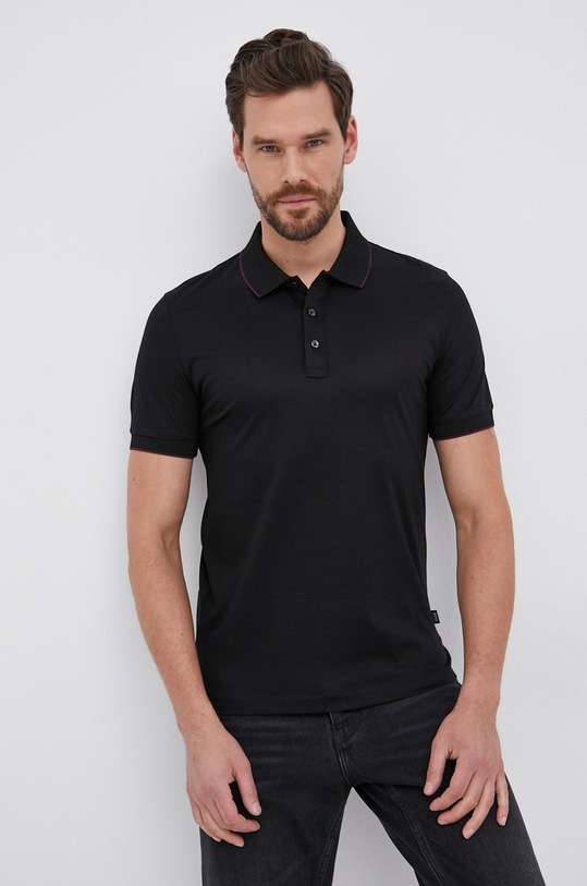 Boss Polo de bumbac bumbac negru 50459486