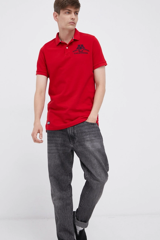 Superdry Polo bawełniane M1110257A.WA7 czerwony AW21