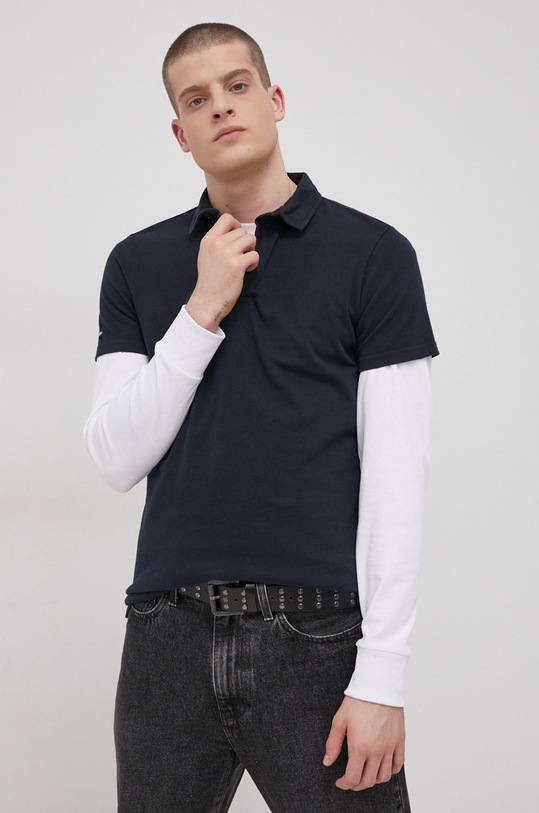 Superdry Polo bawełniane granatowy M1110250A.98T