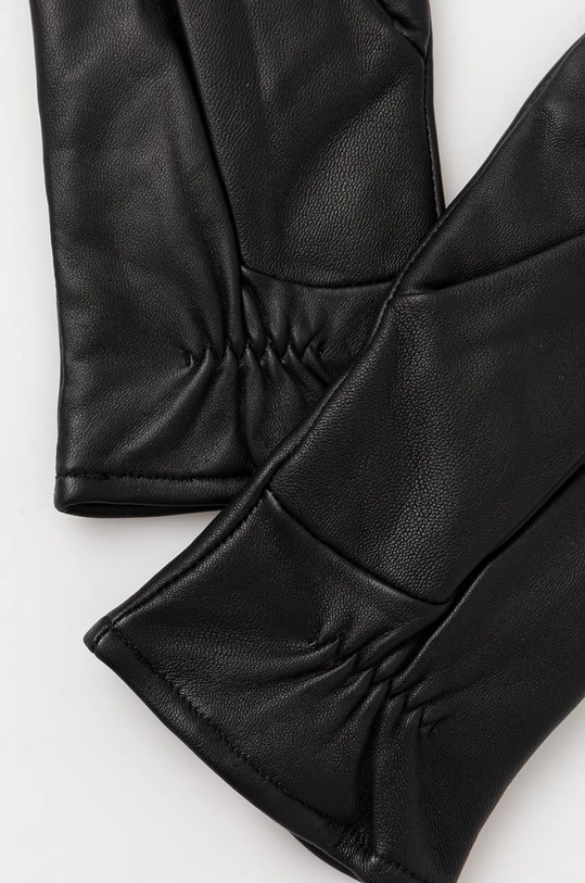 Kožené rukavice Samsoe Samsoe F20400156 černá AW24