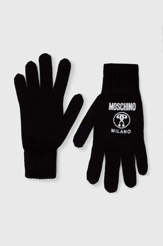 Vlněné rukavice Moschino vlna černá M2410.65252