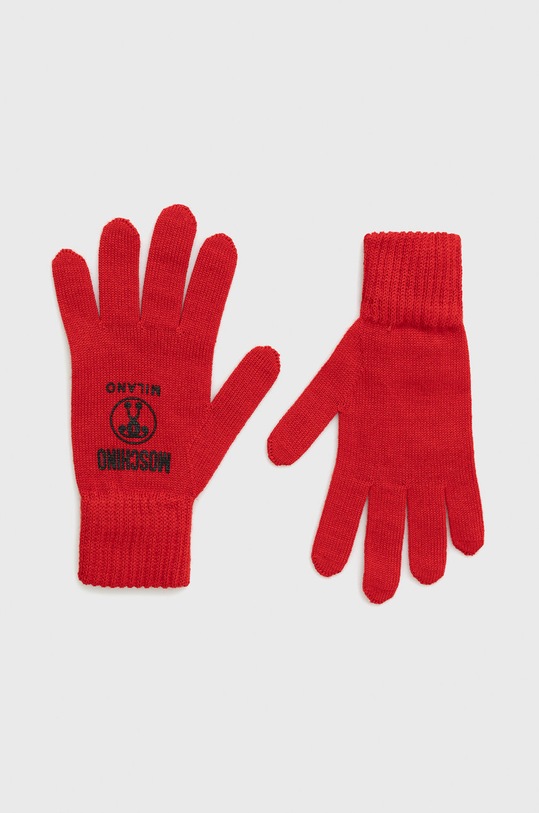 Moschino rękawiczki wełniane wełna czerwony M2410.65252