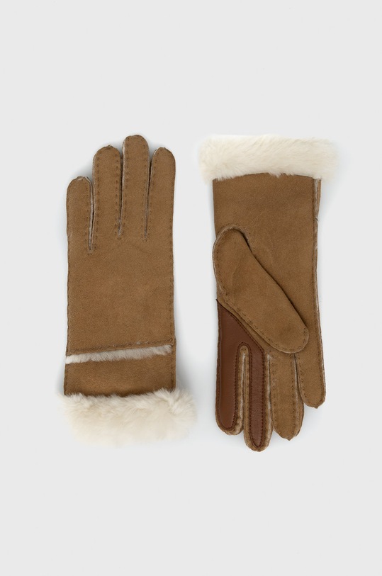 UGG Rękawiczki zamszowe gładkie brązowy 17371