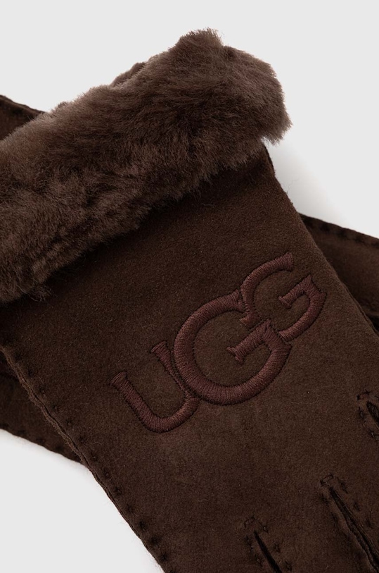 UGG rękawiczki zamszowe 20931 brązowy AW23