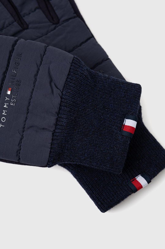 Rukavice z vlněné směsi Tommy Hilfiger námořnická modř AM0AM07884.4890