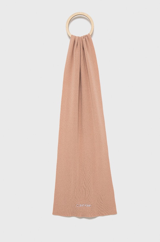 Calvin Klein Szalik z domieszką wełny dzianina różowy K60K608485.4890