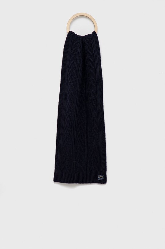 Superdry Eșarfă din amestec de lână tricotaj bleumarin W9310045A.98T