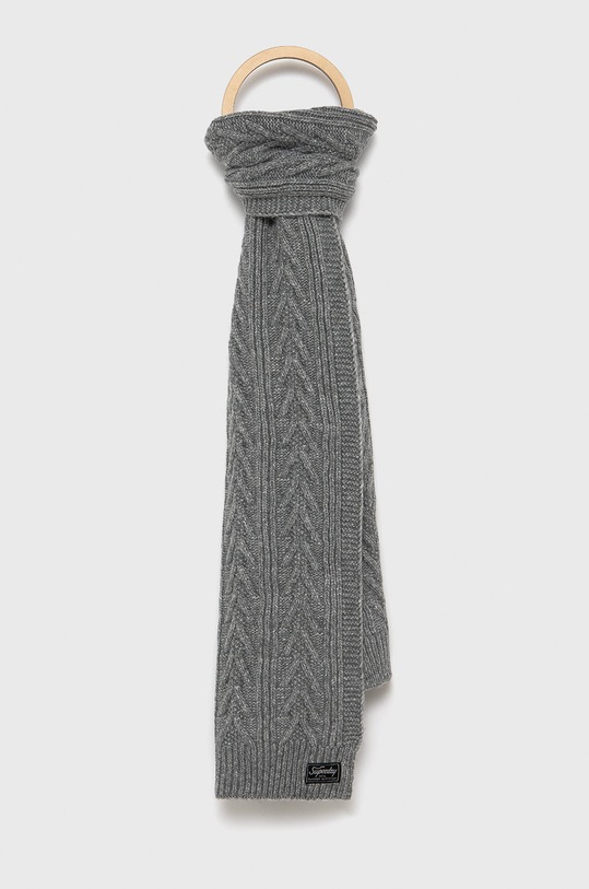 Šátek z vlněné směsi Superdry pletenina šedá W9310045A.RCF