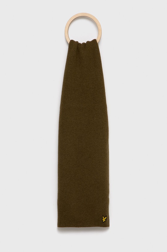 Lyle & Scott Szalik wełniany dzianina zielony SV305CL.W485