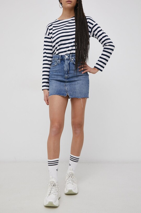 Superdry Spódnica jeansowa bawełna niebieski W7210171A.5HL