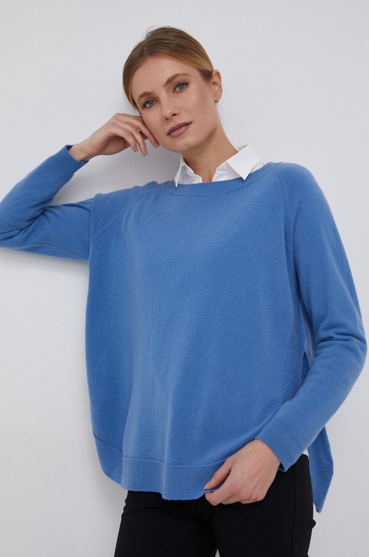 Sisley Sweter wełniany wełna niebieski 1044M1C60.0G6