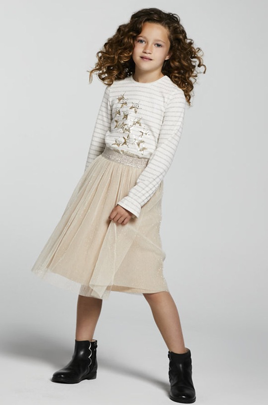 Mayoral Spódnica dziecięca rozkloszowany beżowy 7904.8E.Junior