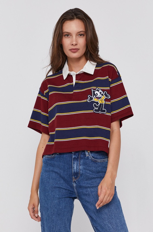 Levi's - T-shirt bawełniany x Felix The Cat aplikacja bordowy A1236.0000