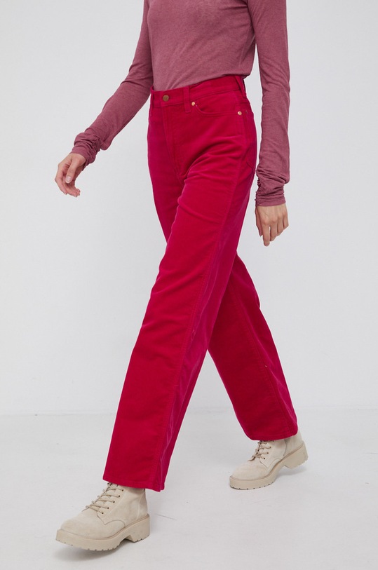 Wrangler Spodnie sztruksowe z elastanem różowy W2H5A2R09