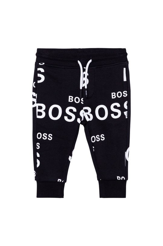 BOSS Spodnie dziecięce J04414.74.81 dzianina czarny J04414.74.81