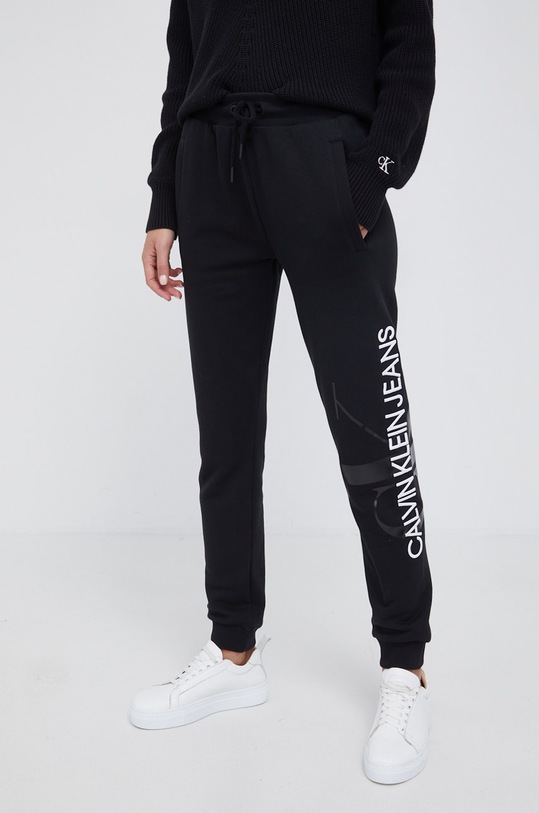 Calvin Klein Jeans Spodnie J20J216582.4890 bawełna czarny J20J216582.4890
