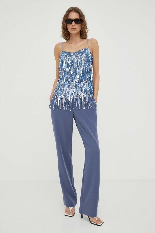 Nohavice Samsoe Samsoe Hoys F16304674 tmavomodrá SS25