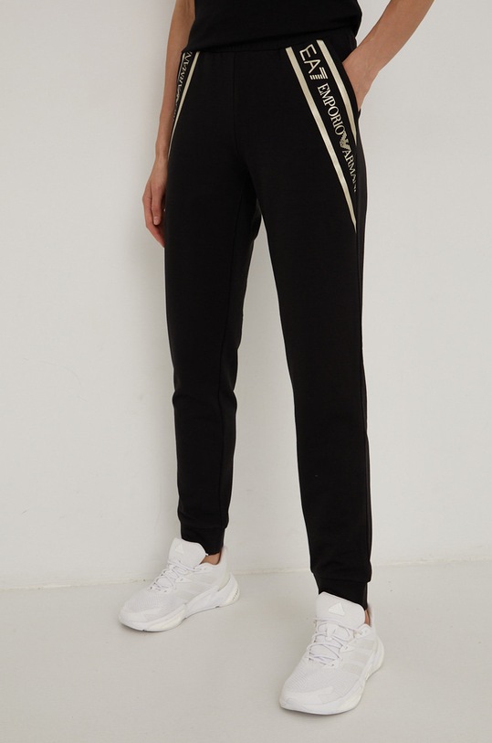 Kalhoty EA7 Emporio Armani pletenina černá 6KTP69.TJAVZ