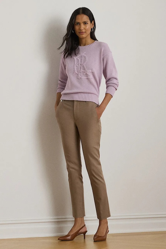 Oblačila Lauren Ralph Lauren hlače 200811955001 rjava