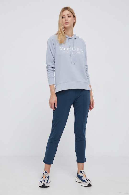 Marc O'Polo Spodnie bawełniane 108412319061 niebieski AW21