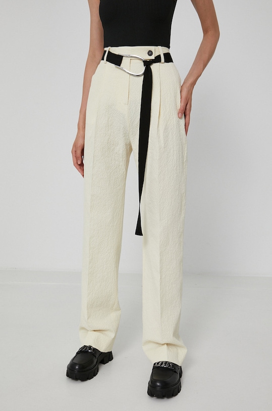 Victoria Victoria Beckham Spodnie 2321WTR002701A beżowy AW21