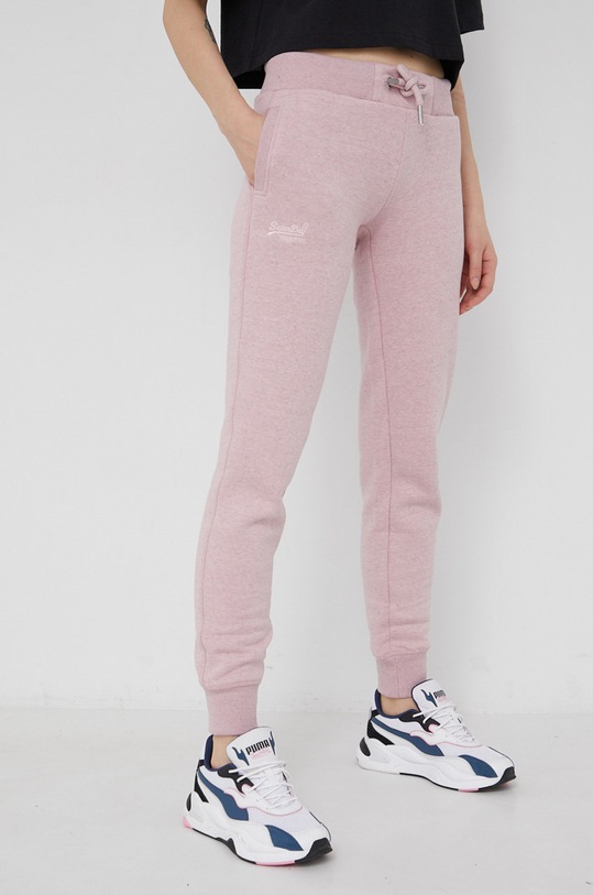 Kalhoty Superdry jemný vzor růžová W7010567A.MKE