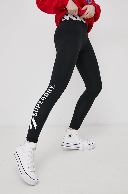 Legíny Superdry s elastanom čierna W7010594A.3B1