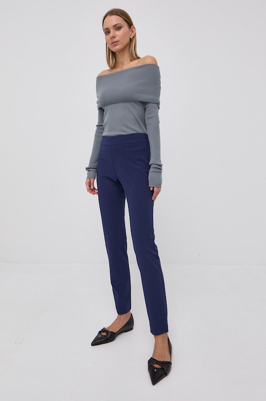 Stefanel Spodnie JP025D71804 granatowy AW21