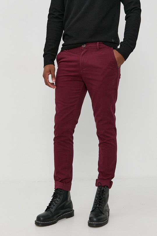 Produkt by Jack & Jones Spodnie z elastanem bordowy 12193651