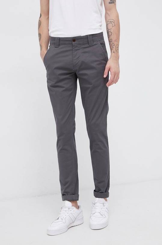 Tommy Jeans Spodnie DM0DM09595.4890 z elastanem szary DM0DM09595.4890
