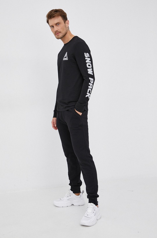 Spodnie melanż czarny 2102267