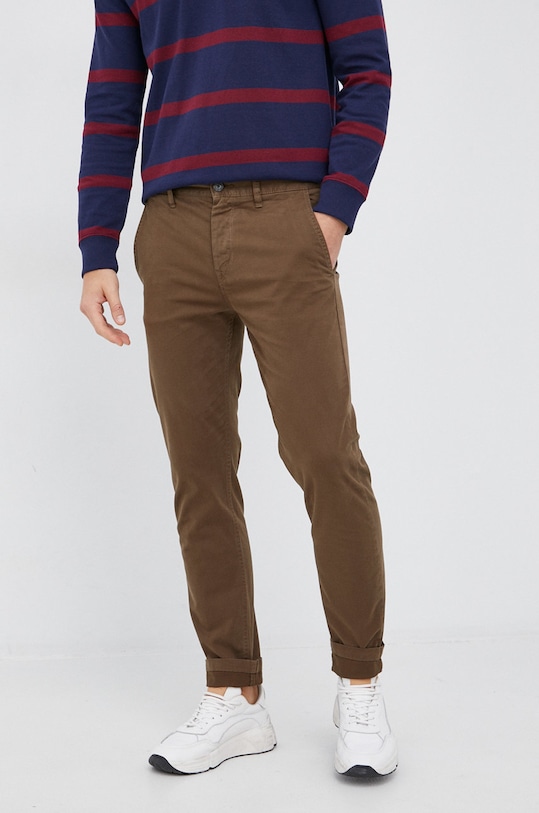 Boss - Kalhoty Boss Casual látka zelená 50442037