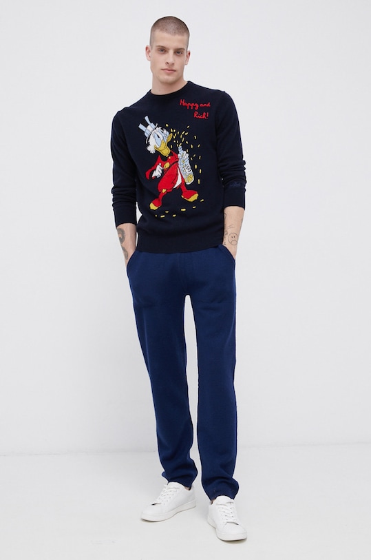 MC2 Saint Barth Spodnie wełniane JOH0001 granatowy AW21