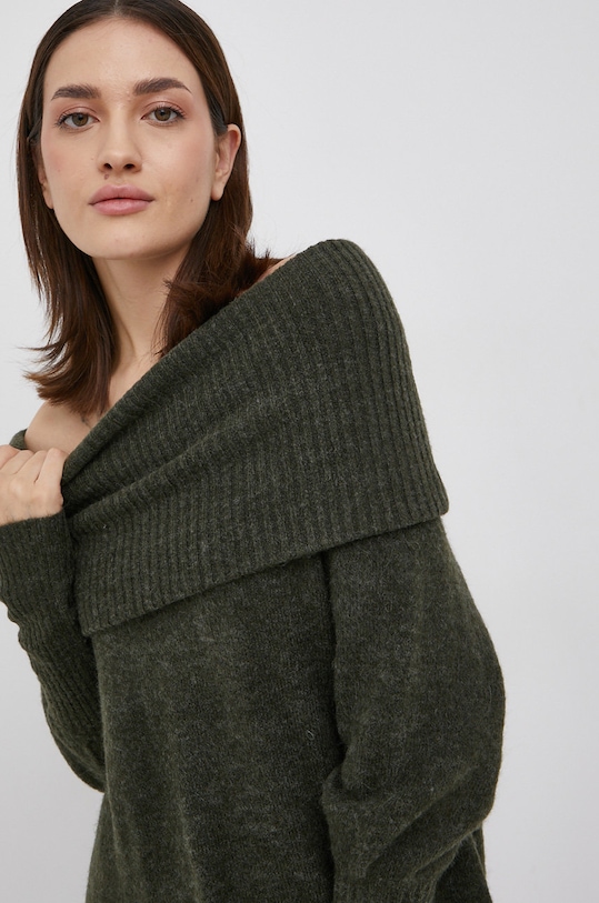 Only Sukienka z domieszką wełny zielony 15240633
