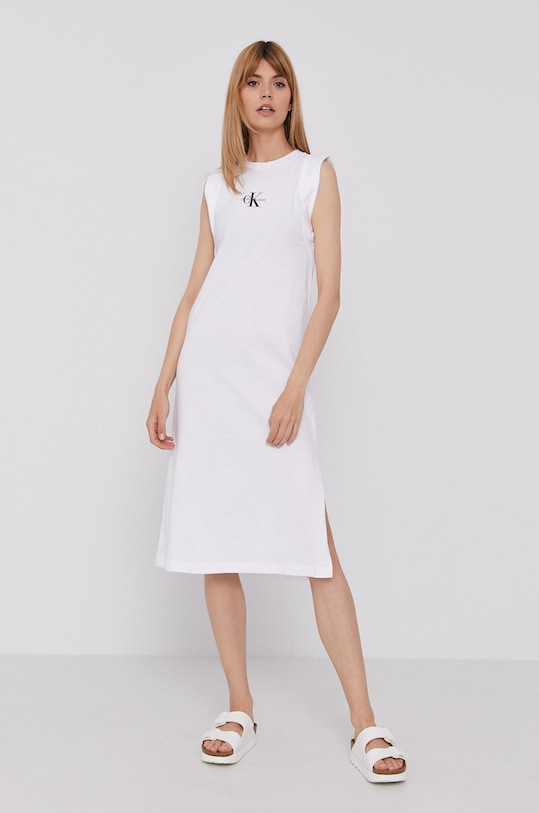 Šaty Calvin Klein Jeans J20J216271.4890 biela AW21