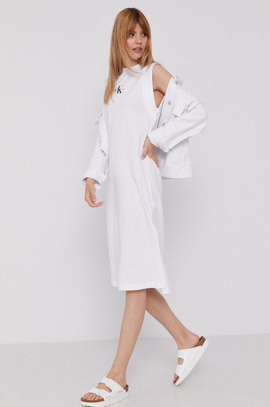 Šaty Calvin Klein Jeans biela J20J216271.4890