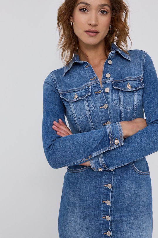 Guess Sukienka jeansowa niebieski W1YK49.D46AC