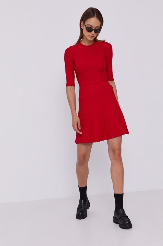 Love Moschino Sukienka W.S.58R.10.X.A107 czerwony AW21
