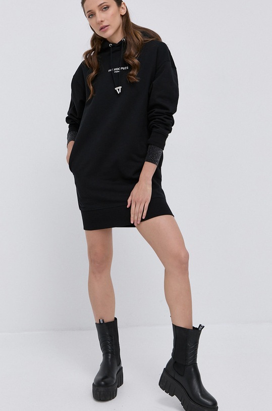 Šaty The Kooples čierna FROB23113K