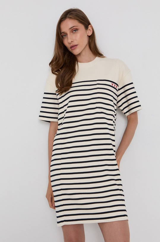 Victoria Victoria Beckham Sukienka wzorzyste beżowy 2321JDR002837A