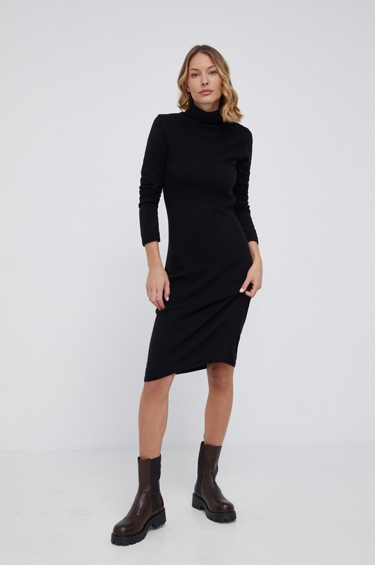 United Colors of Benetton Sukienka wełniana casual czarny 1044V2531.100