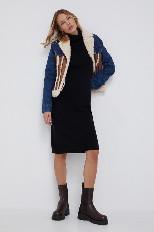 United Colors of Benetton Sukienka wełniana 1044V2531.100 czarny AW21