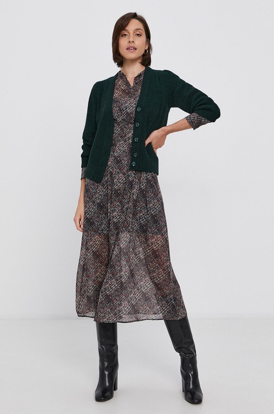 Šaty Sisley 4NLQ5VI16.62H zelená AW21