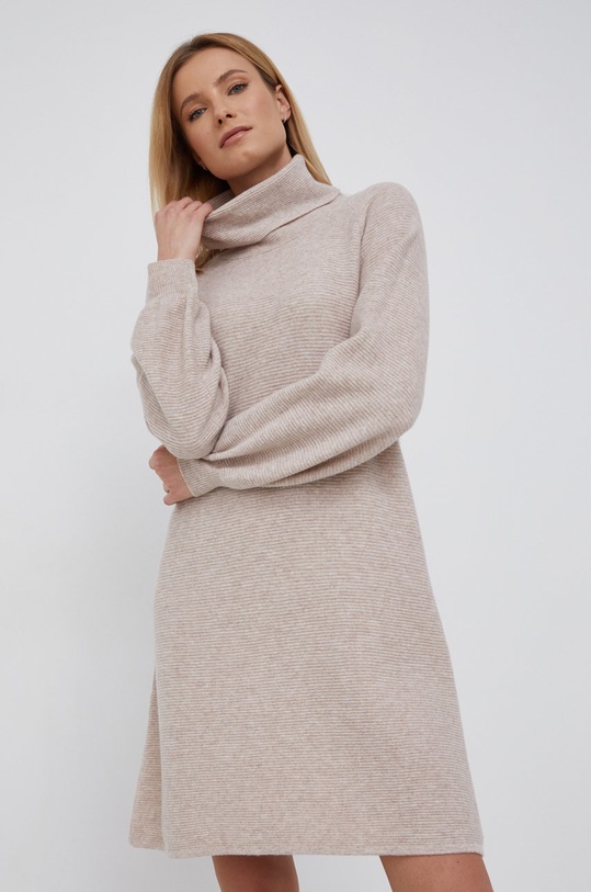 Vlnené šaty Sisley vlna béžová 1044N2248.91Z