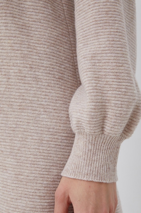 Vlnené šaty Sisley 1044N2248.91Z béžová