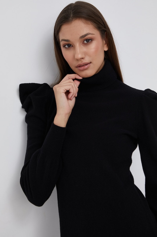 Vlnené šaty Sisley čierna 1044N2246.700