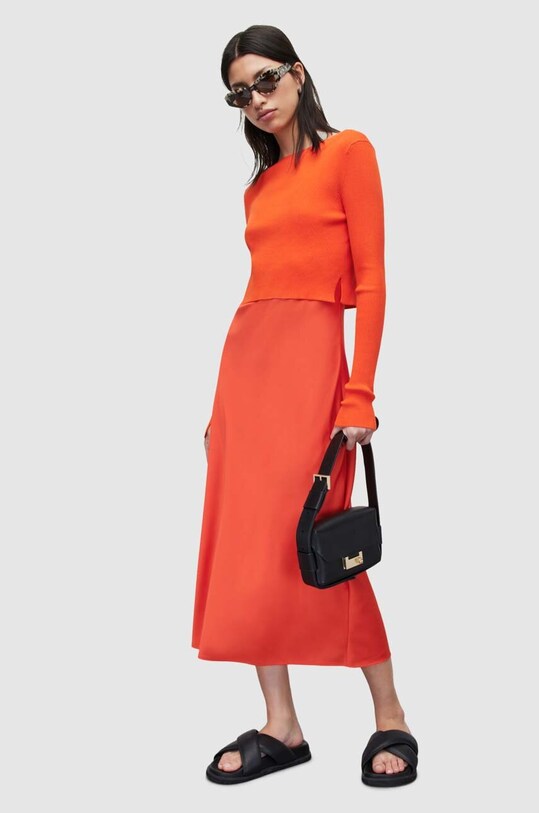 AllSaints sukienka i sweter HERA DRESS casual czerwony WD199S