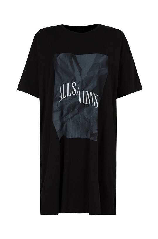 AllSaints Sukienka bawełniana BRECON TEE DRESS WD310V czarny